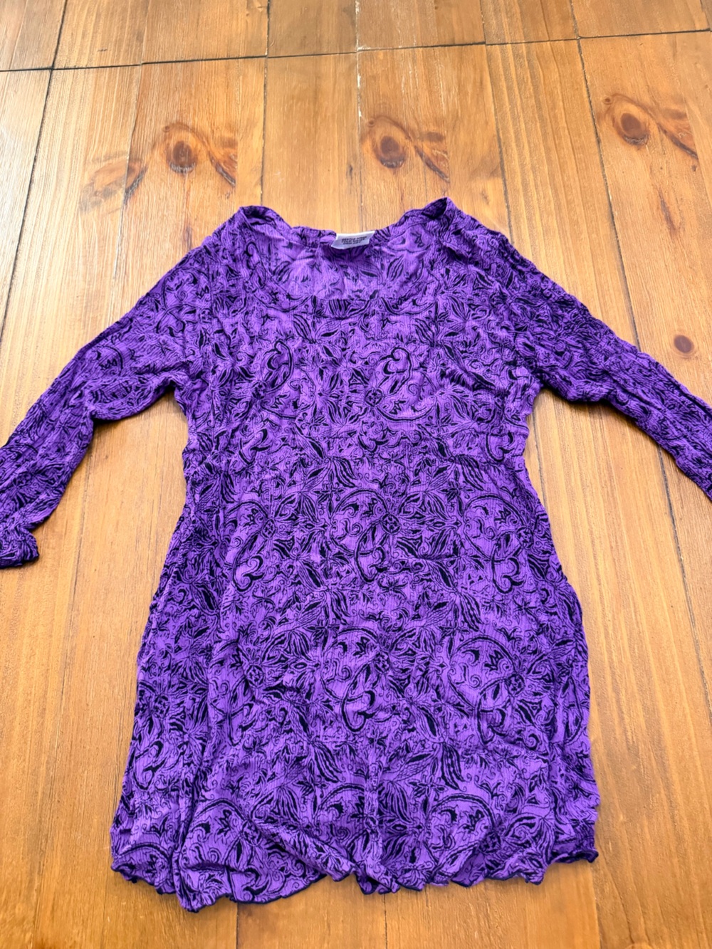 Purple Textured Long Sleeve Tunic Top